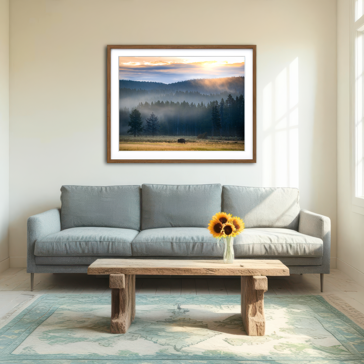 AUTO-MOCKUP ROOM | Yellowstone at Dawn Wall Art