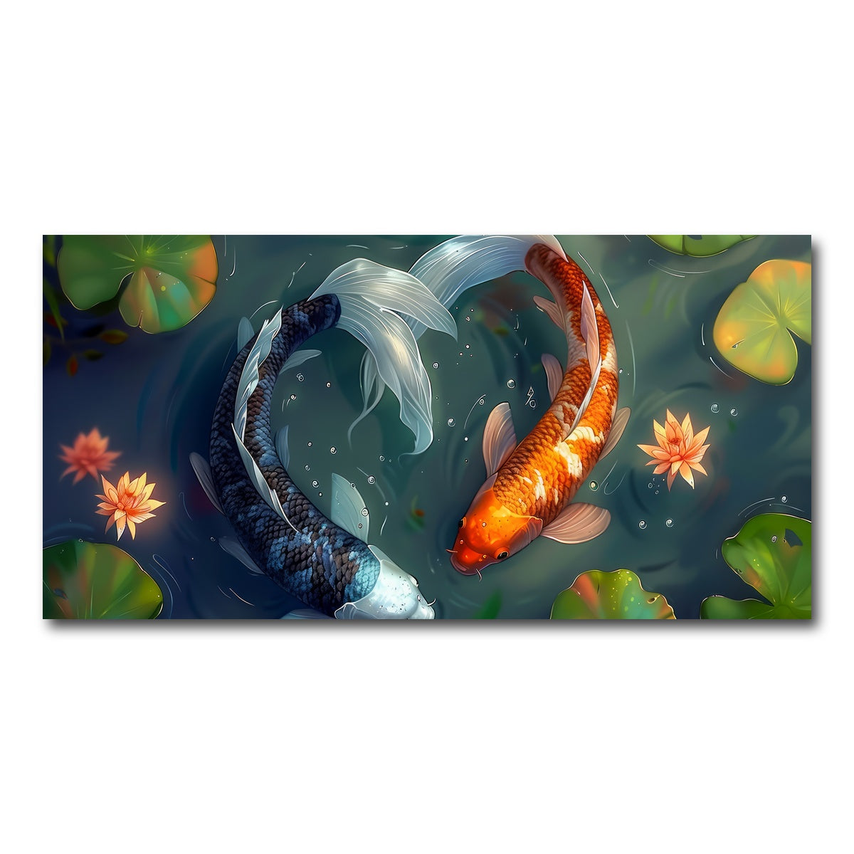 AUTO-MOCKUP WHITE | Yin and Yang Koi Fish | 1 Piece | Gallery Wrap Canvas | group=2x1