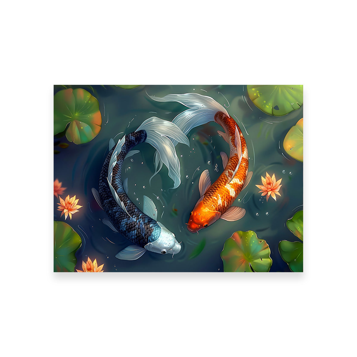Yin and Yang Koi Fish Wall Art