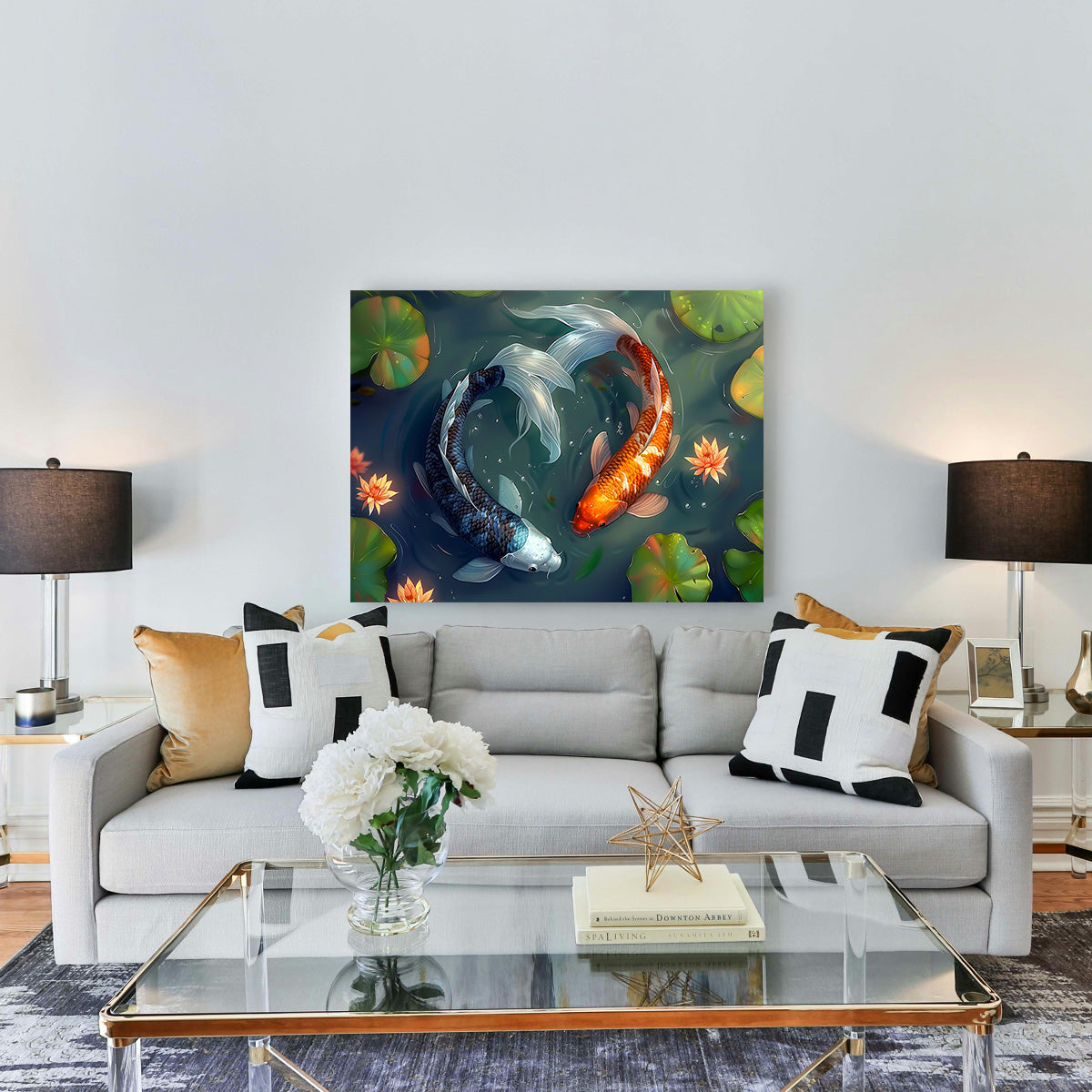 Yin and Yang Koi Fish Wall Art
