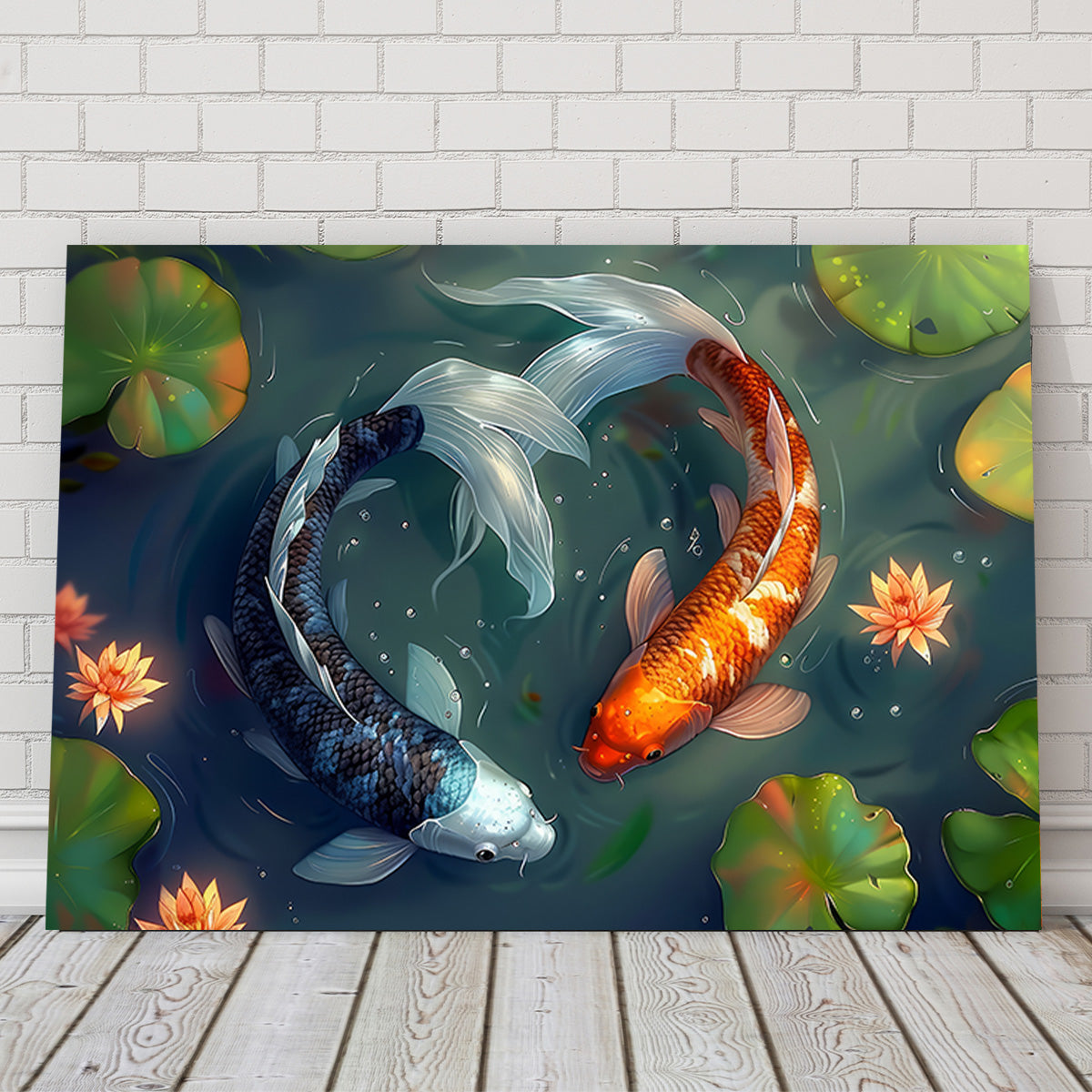 Yin and Yang Koi Fish Wall Art