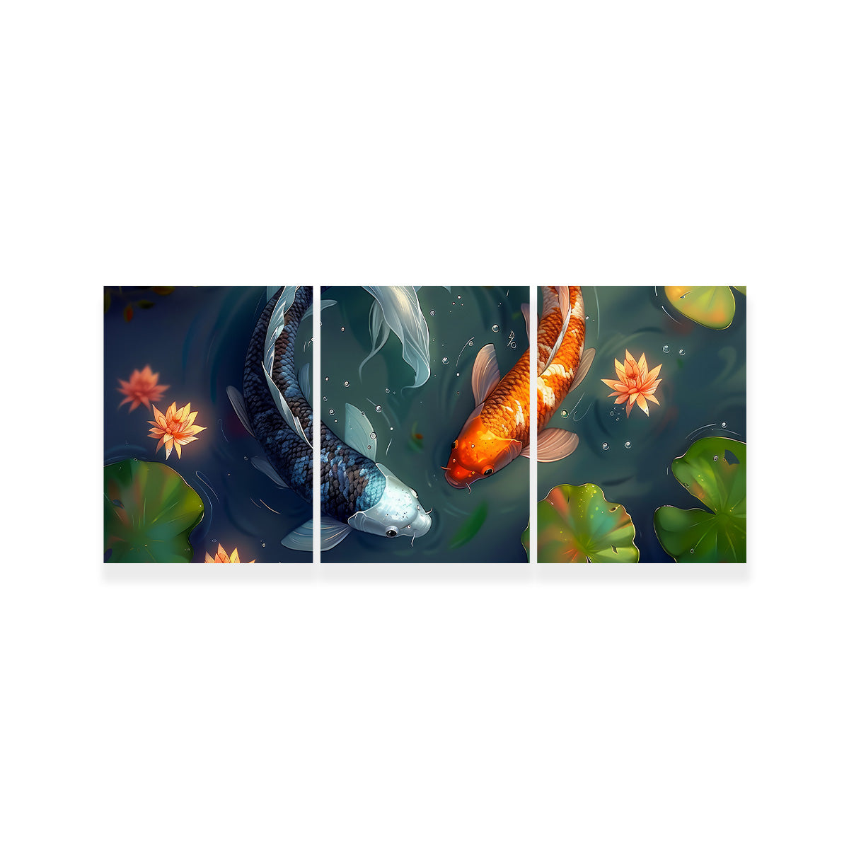 Yin and Yang Koi Fish Wall Art