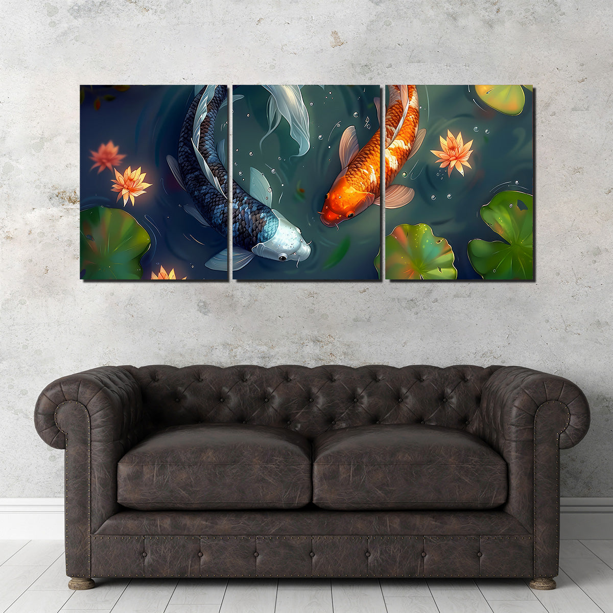 Yin and Yang Koi Fish Wall Art