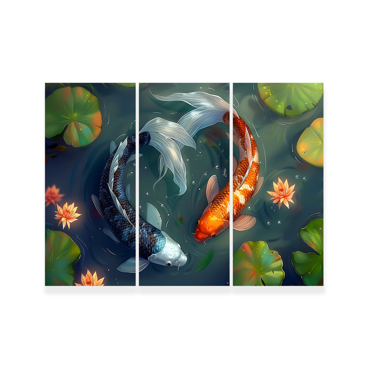 Yin and Yang Koi Fish Wall Art