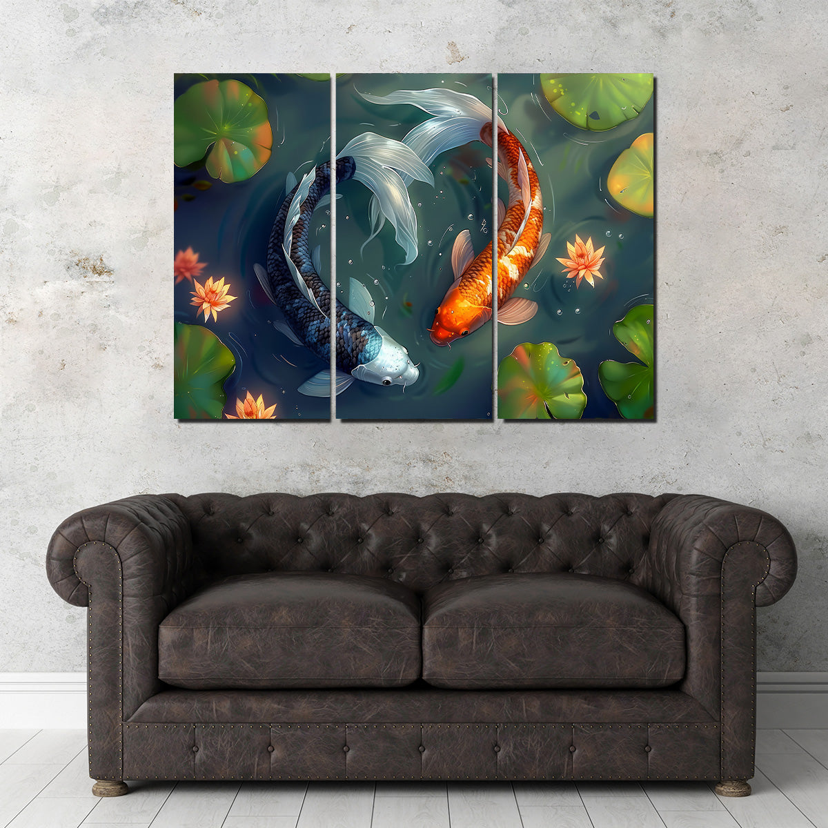 Yin and Yang Koi Fish Wall Art