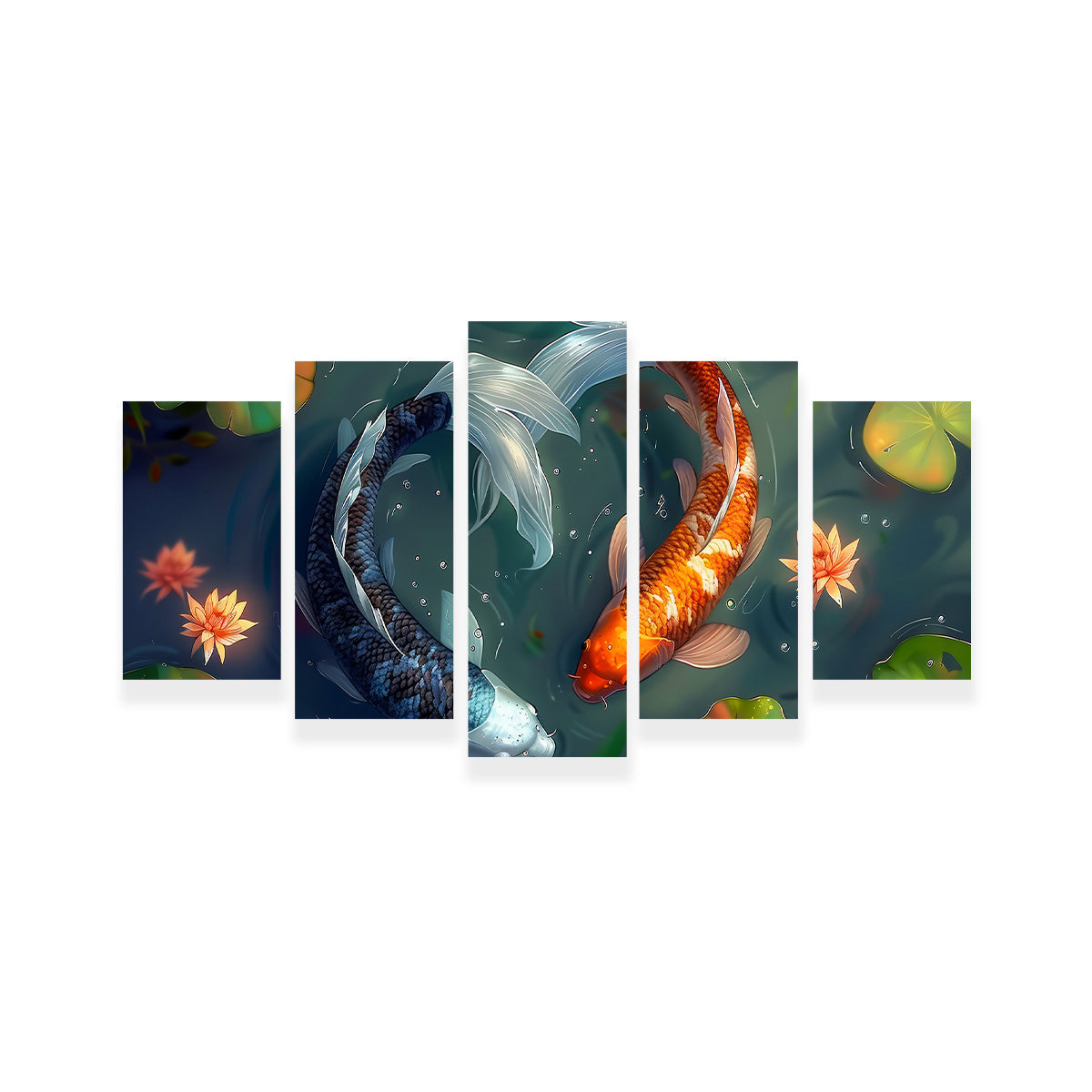 Yin and Yang Koi Fish Wall Art