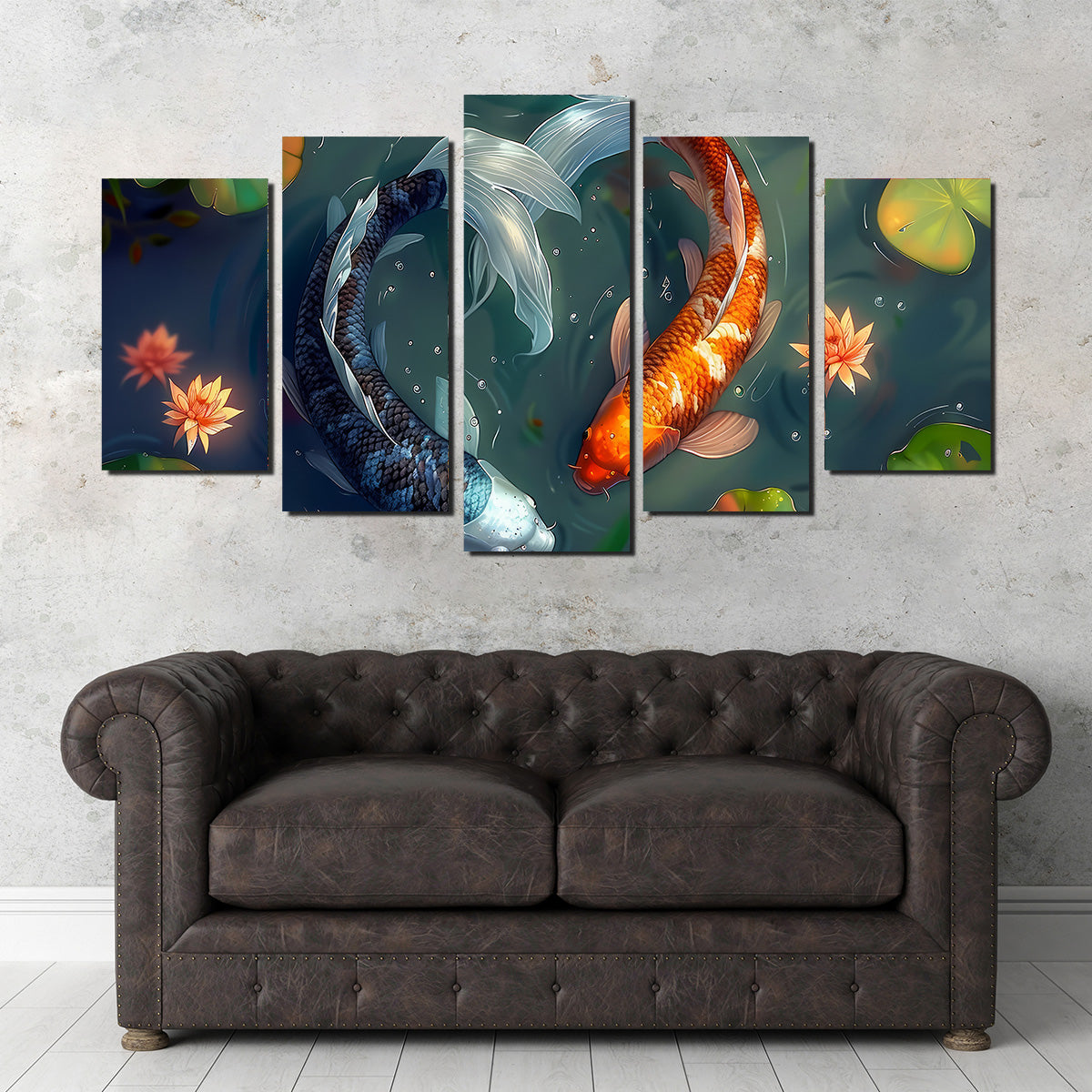 Yin and Yang Koi Fish Wall Art