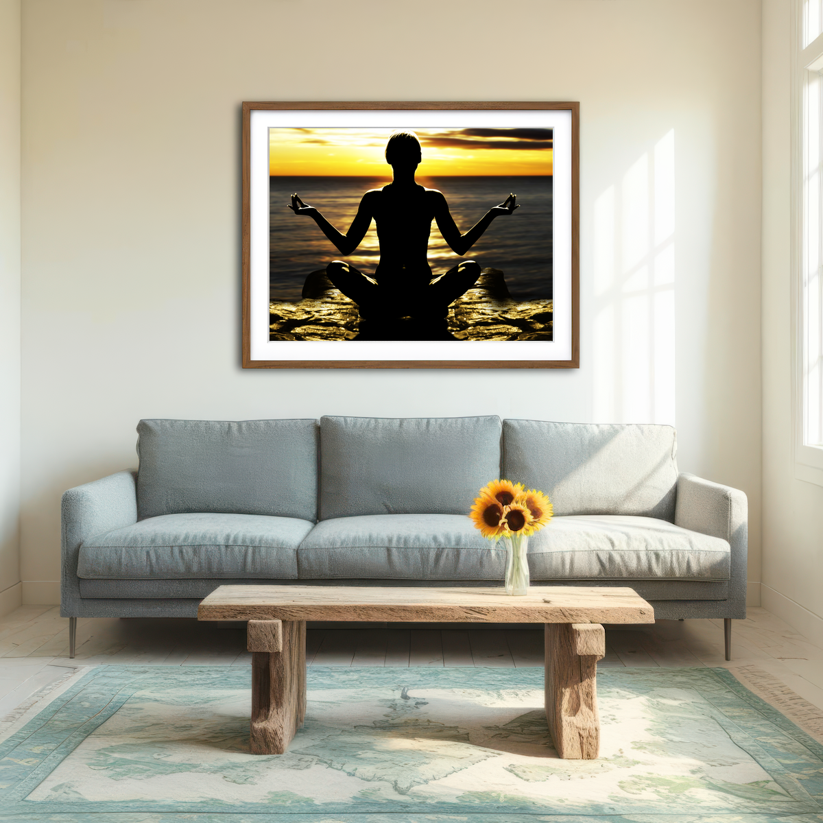 AUTO-MOCKUP ROOM | Yoga Silhouette Wall Art