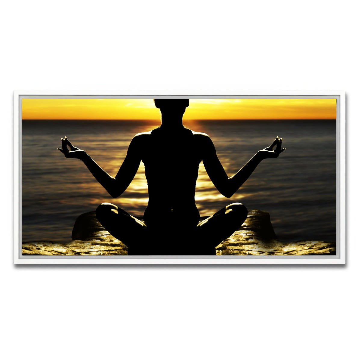 AUTO-MOCKUP WHITE | Yoga Silhouette | 1 Piece | White Framed Canvas | group=2x1