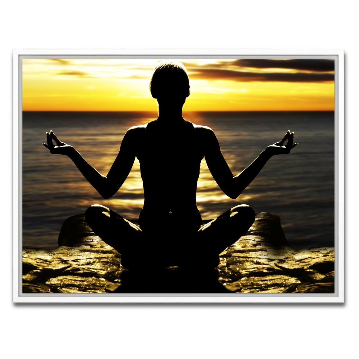 AUTO-MOCKUP WHITE | Yoga Silhouette | 1 Piece | White Framed Canvas | group=4x3