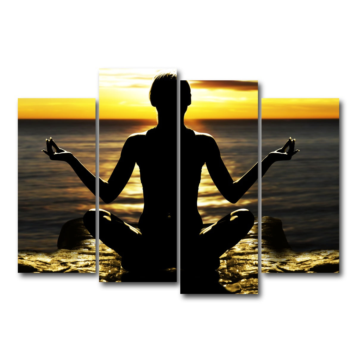 AUTO-MOCKUP WHITE | Yoga Silhouette | 4 Piece | Gallery Wrap Canvas | group=4_normal
