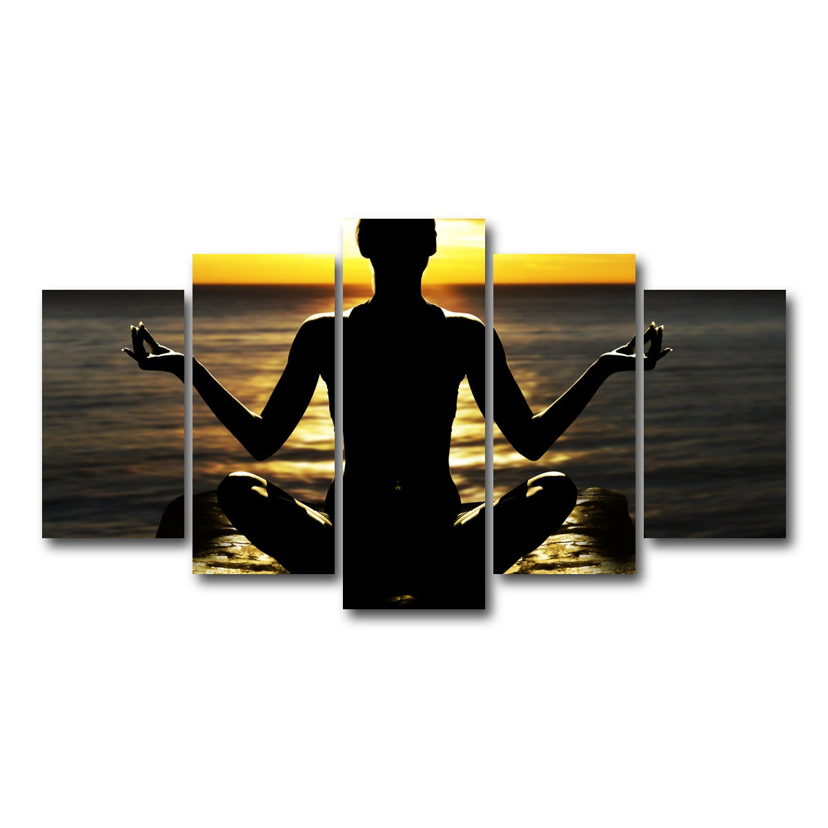 AUTO-MOCKUP WHITE | Yoga Silhouette | 5 Piece | Gallery Wrap Canvas | group=5_normal
