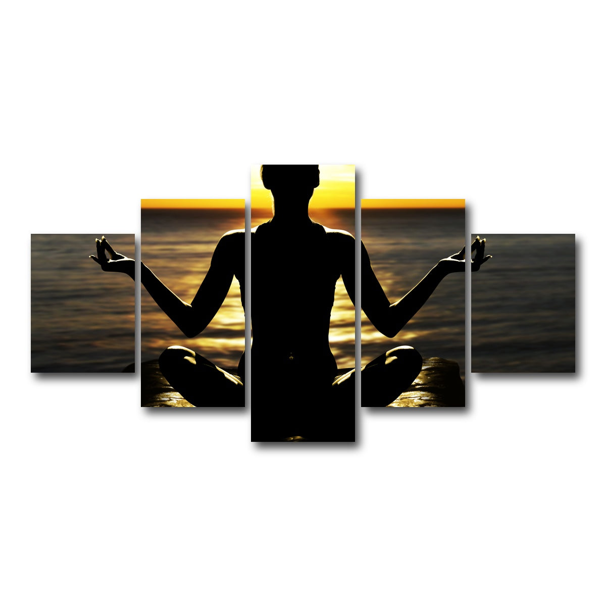 AUTO-MOCKUP WHITE | Yoga Silhouette | 5 Piece | Gallery Wrap Canvas | group=5_short