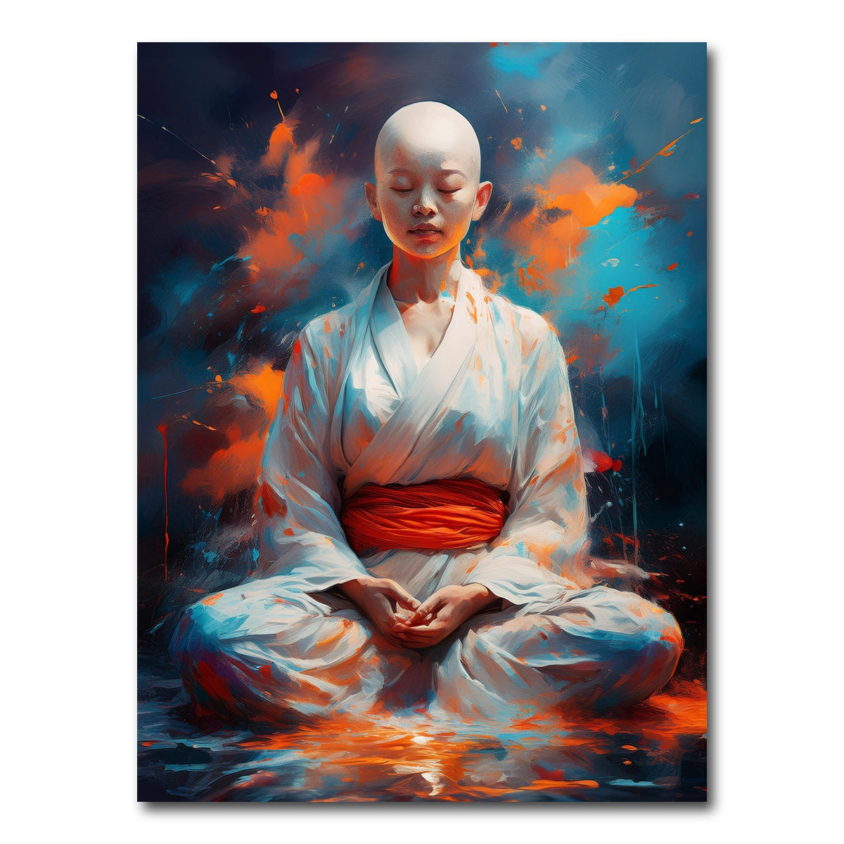 AUTO-MOCKUP WHITE | Young Buddhist Monk | 1 Piece | Gallery Wrap Canvas | group=3x4