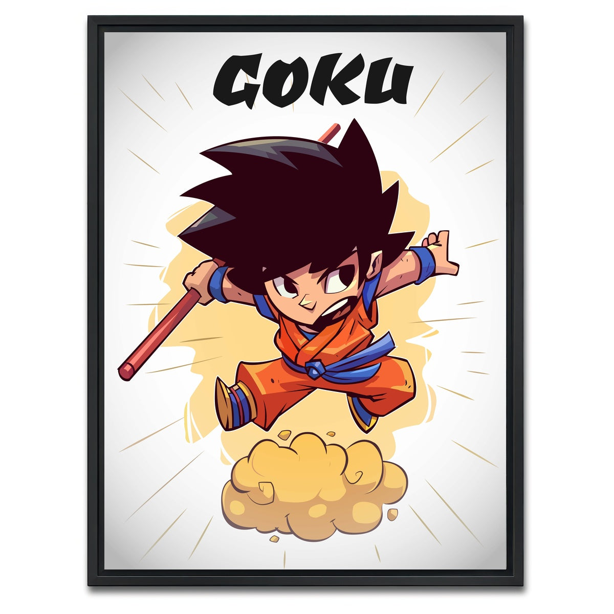 AUTO-MOCKUP WHITE | Young Goku | 1 Piece | Black Framed Canvas | group=3x4