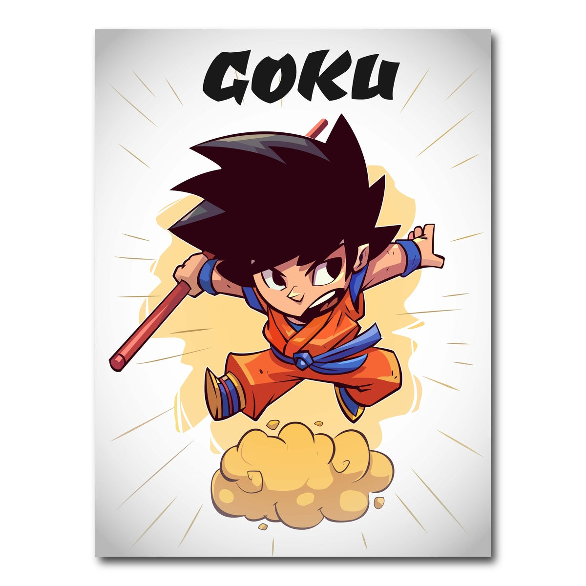 AUTO-MOCKUP WHITE | Young Goku | 1 Piece | Gallery Wrap Canvas | group=3x4