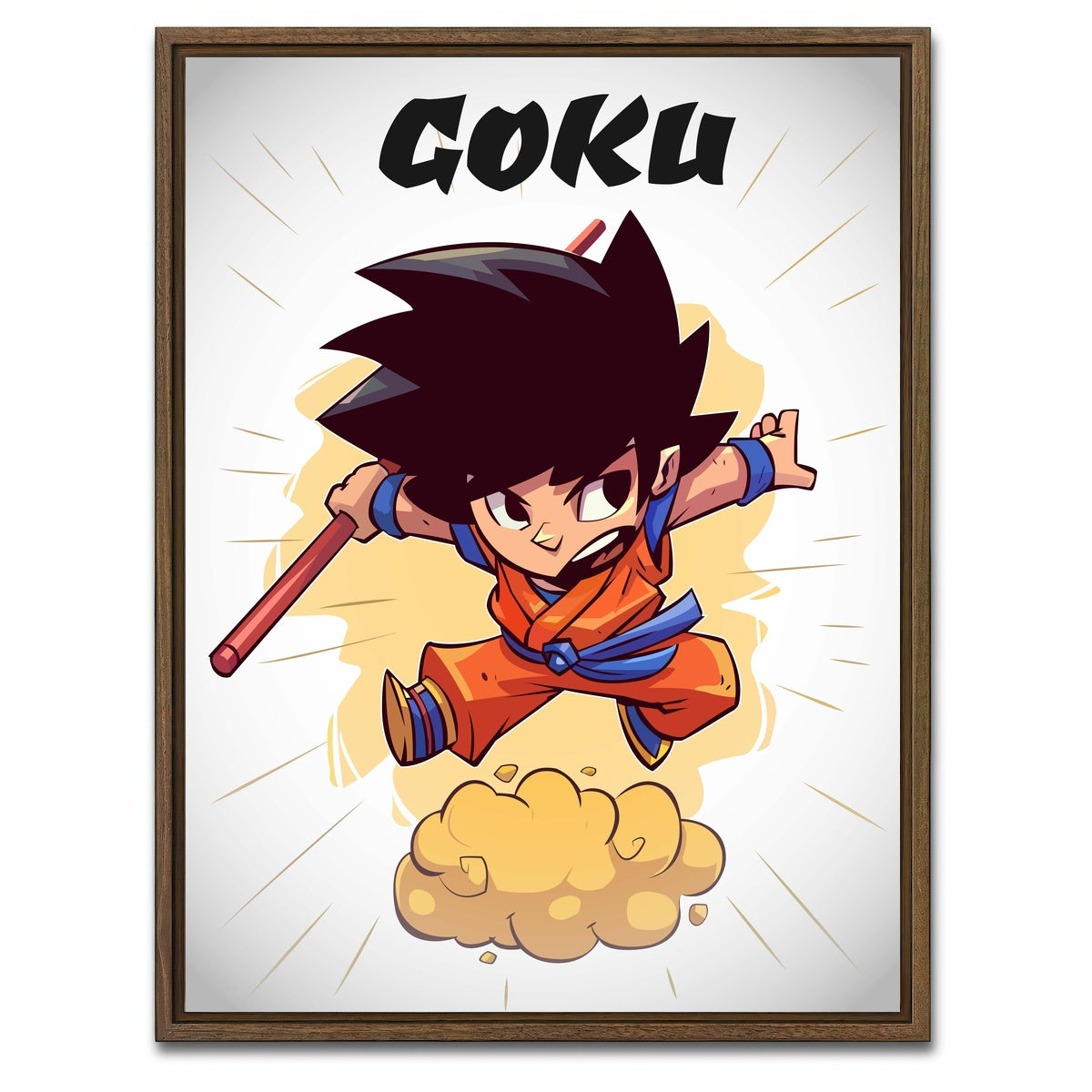 AUTO-MOCKUP WHITE | Young Goku | 1 Piece | Walnut Framed Canvas | group=3x4
