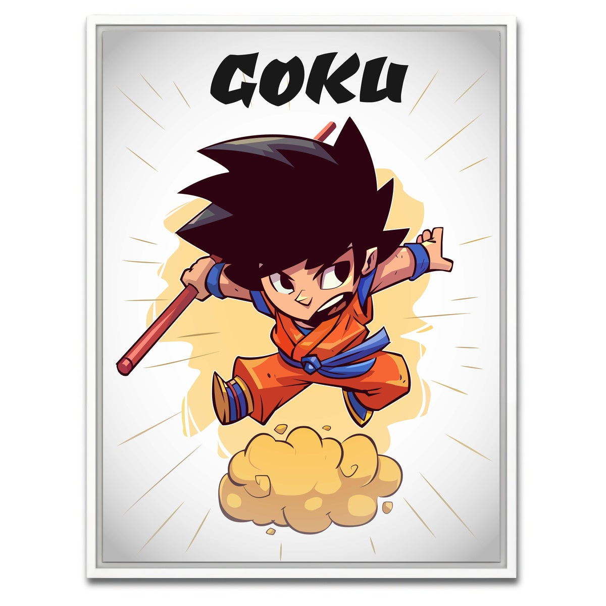 AUTO-MOCKUP WHITE | Young Goku | 1 Piece | White Framed Canvas | group=3x4