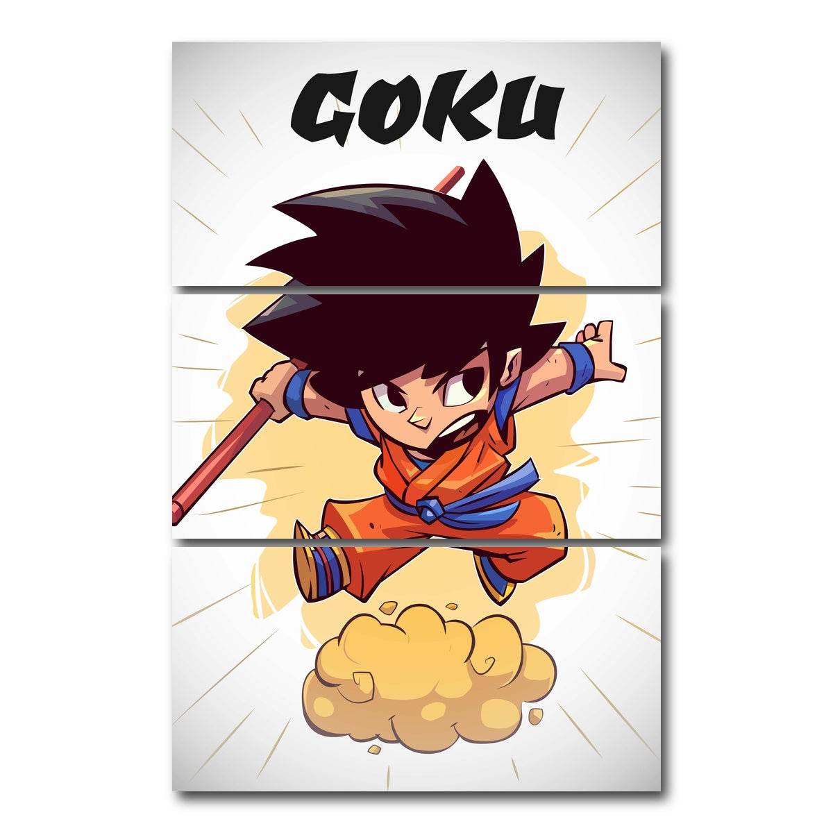 AUTO-MOCKUP WHITE | Young Goku | 3 Piece | Gallery Wrap Canvas | group=12x24_stacked