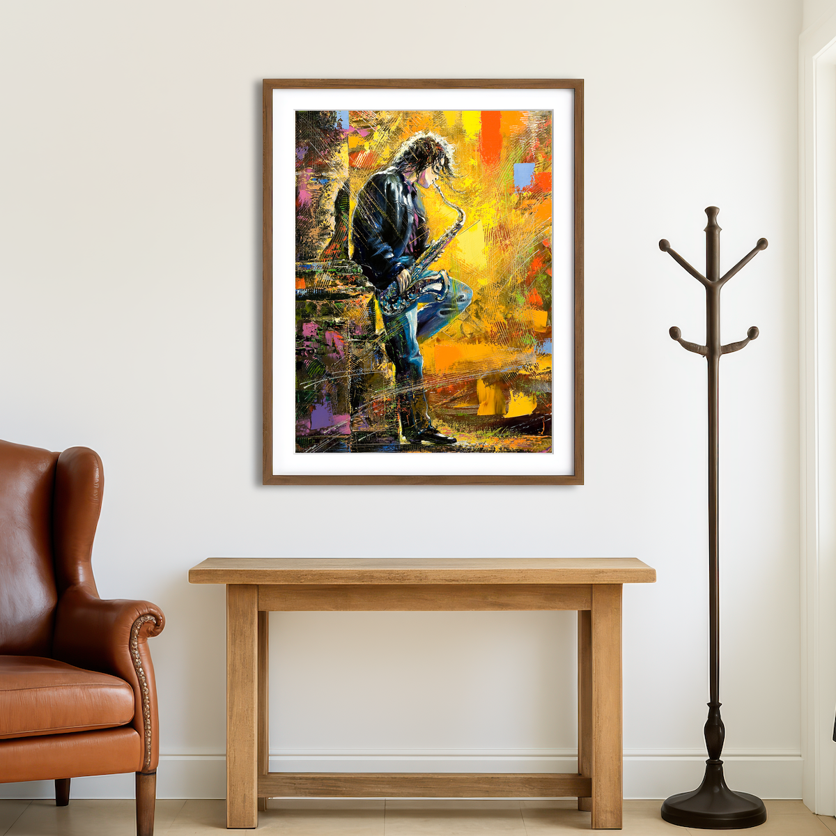 AUTO-MOCKUP ROOM | Young Saxophone Player Wall Art