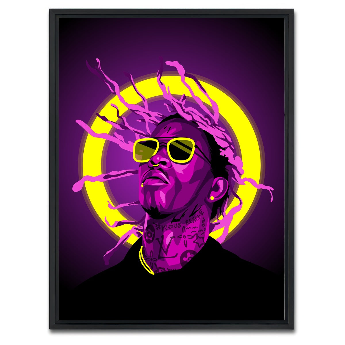 AUTO-MOCKUP WHITE | Young Thug | 1 Piece | Black Framed Canvas | group=3x4