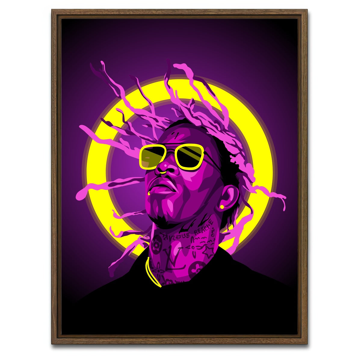 AUTO-MOCKUP WHITE | Young Thug | 1 Piece | Walnut Framed Canvas | group=3x4