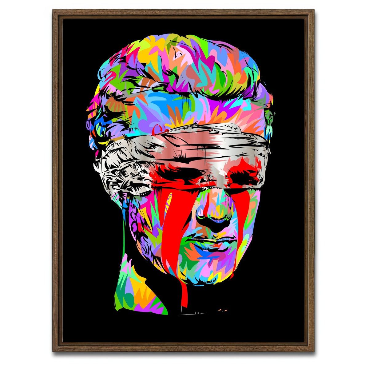 AUTO-MOCKUP WHITE | Young thug culture blood eyes | 1 Piece | Walnut Framed Canvas | group=3x4