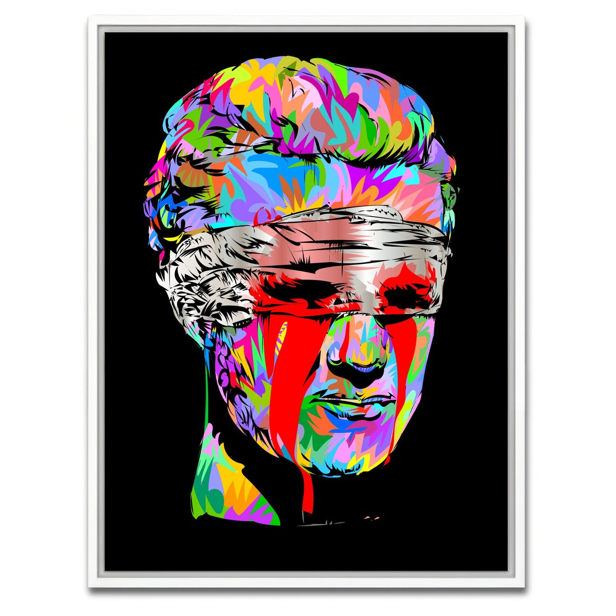 AUTO-MOCKUP WHITE | Young thug culture blood eyes | 1 Piece | White Framed Canvas | group=3x4
