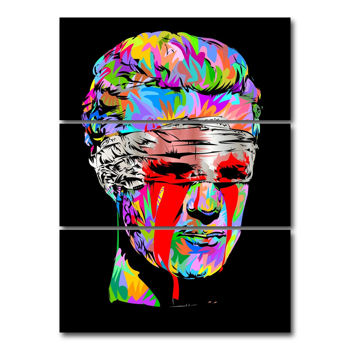 AUTO-MOCKUP WHITE | Young thug culture blood eyes | 3 Piece | Gallery Wrap Canvas | group=8x18_stacked