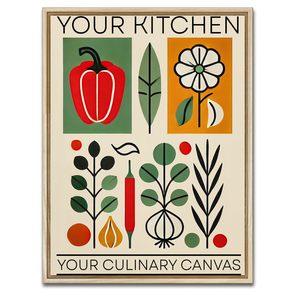 AUTO-MOCKUP WHITE | Your kitchen, your culinary canvas | 1 Piece | Natural Framed Canvas | group=3x4
