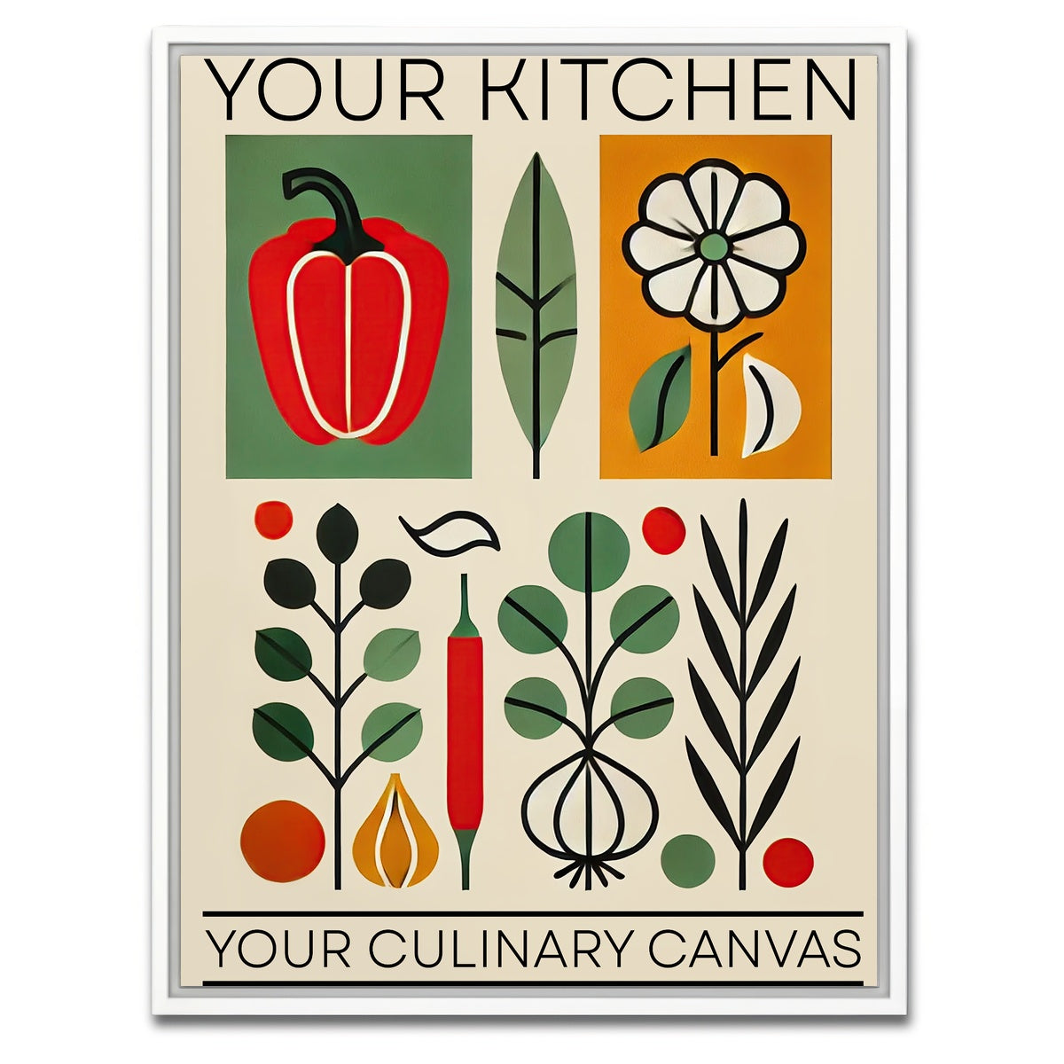 AUTO-MOCKUP WHITE | Your kitchen, your culinary canvas | 1 Piece | White Framed Canvas | group=3x4