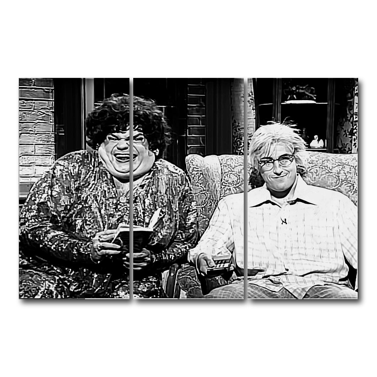 AUTO-MOCKUP WHITE | Zagat's with Hank & Beverly Gelfand Grayscale | 3 Piece | Gallery Wrap Canvas | group=12x24