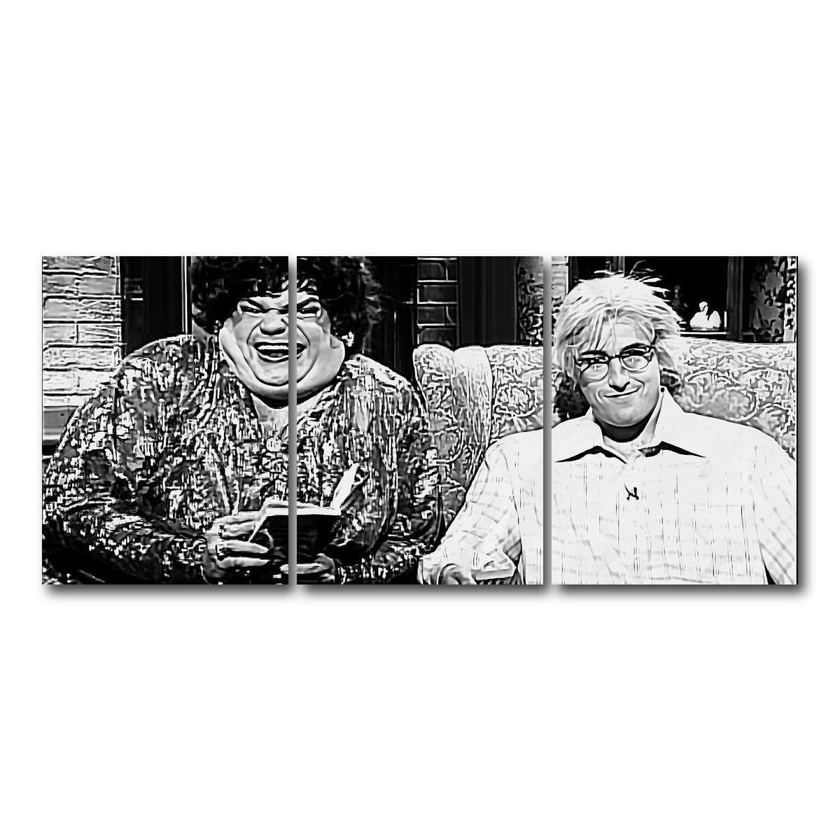 AUTO-MOCKUP WHITE | Zagat's with Hank & Beverly Gelfand Grayscale | 3 Piece | Gallery Wrap Canvas | group=18x24