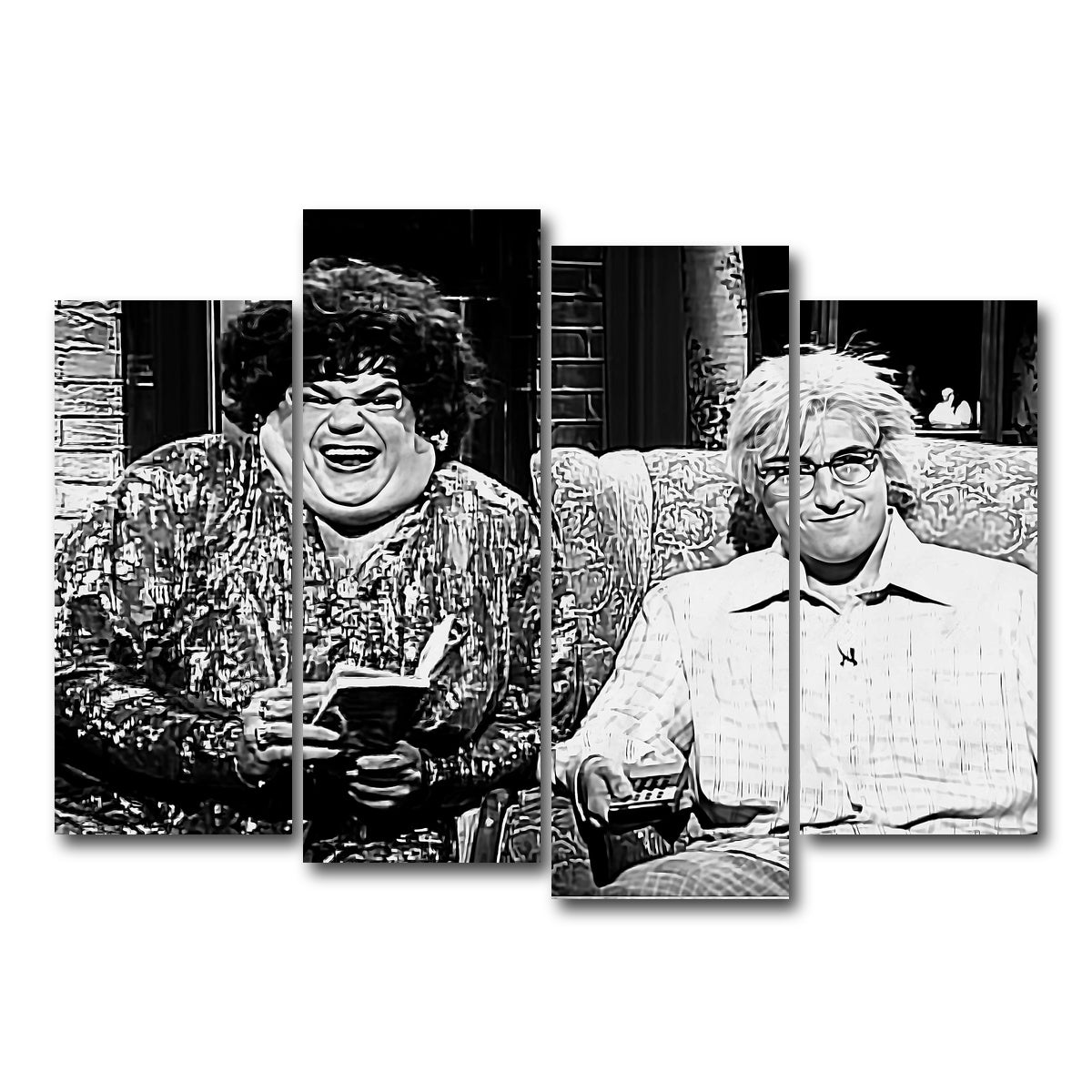 AUTO-MOCKUP WHITE | Zagat's with Hank & Beverly Gelfand Grayscale | 4 Piece | Gallery Wrap Canvas | group=4_normal