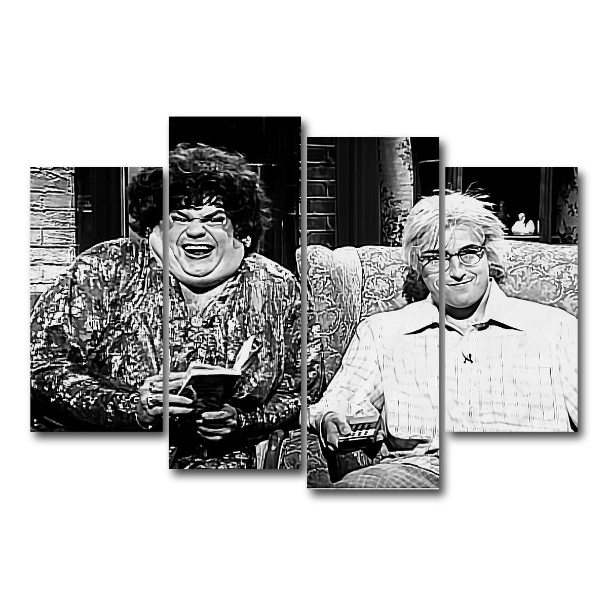 AUTO-MOCKUP WHITE | Zagat's with Hank & Beverly Gelfand Grayscale | 4 Piece | Gallery Wrap Canvas | group=4_short