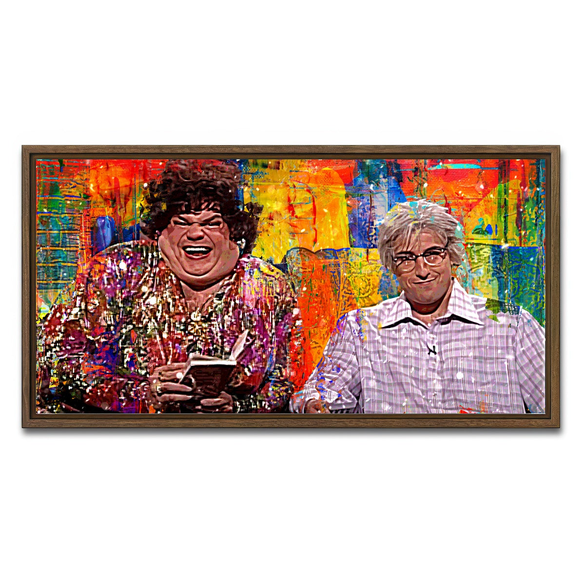 AUTO-MOCKUP WHITE | Zagat's with Hank & Beverly Gelfand | 1 Piece | Walnut Framed Canvas | group=2x1