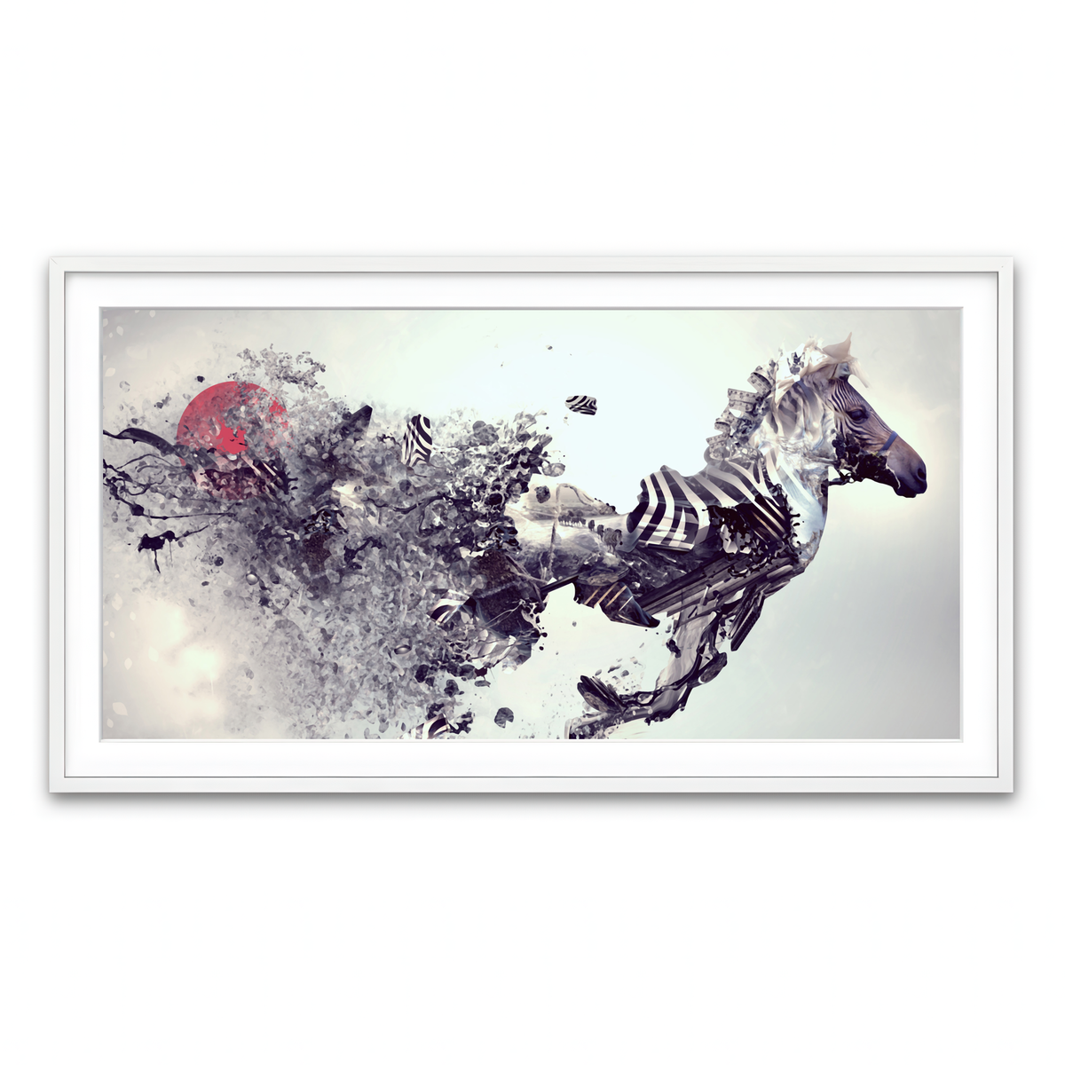 Framed Print 2x1 White