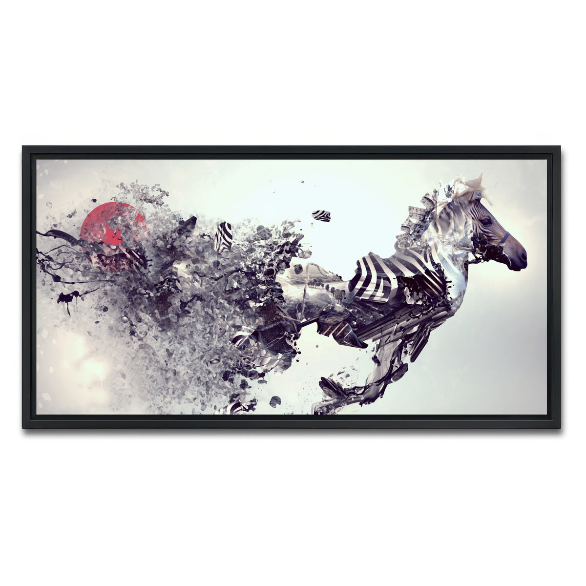 AUTO-MOCKUP WHITE | Zebra Abstract | 1 Piece | Black Frame | group=2x1
