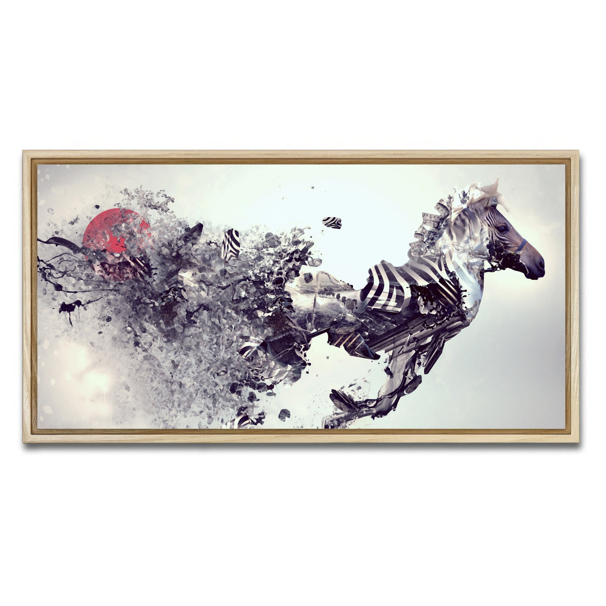AUTO-MOCKUP WHITE | Zebra Abstract | 1 Piece | Natural Frame | group=2x1