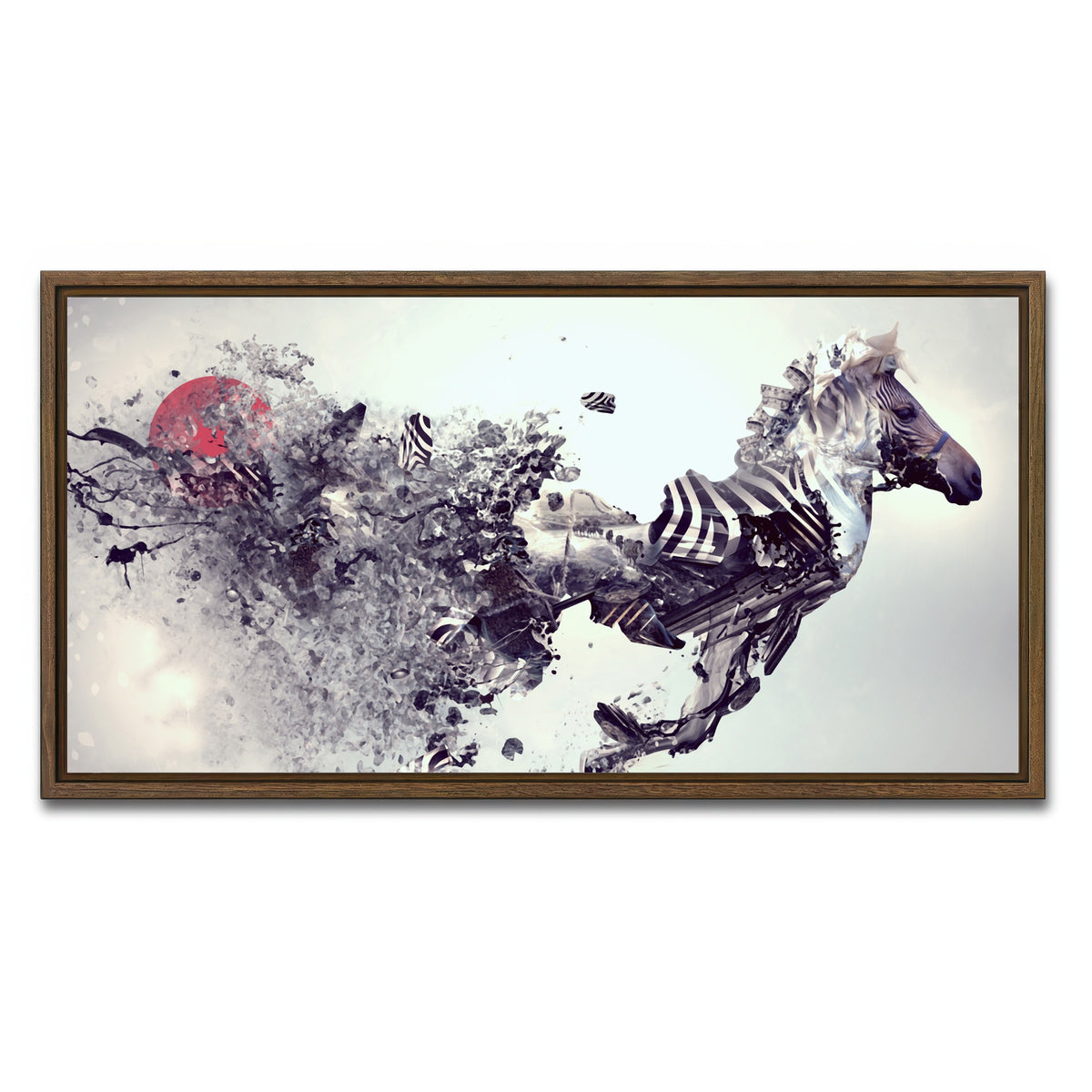 AUTO-MOCKUP WHITE | Zebra Abstract | 1 Piece | Walnut Frame | group=2x1