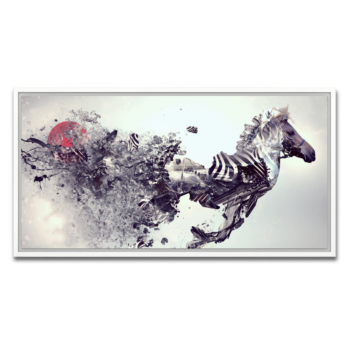 AUTO-MOCKUP WHITE | Zebra Abstract | 1 Piece | White Frame | group=2x1