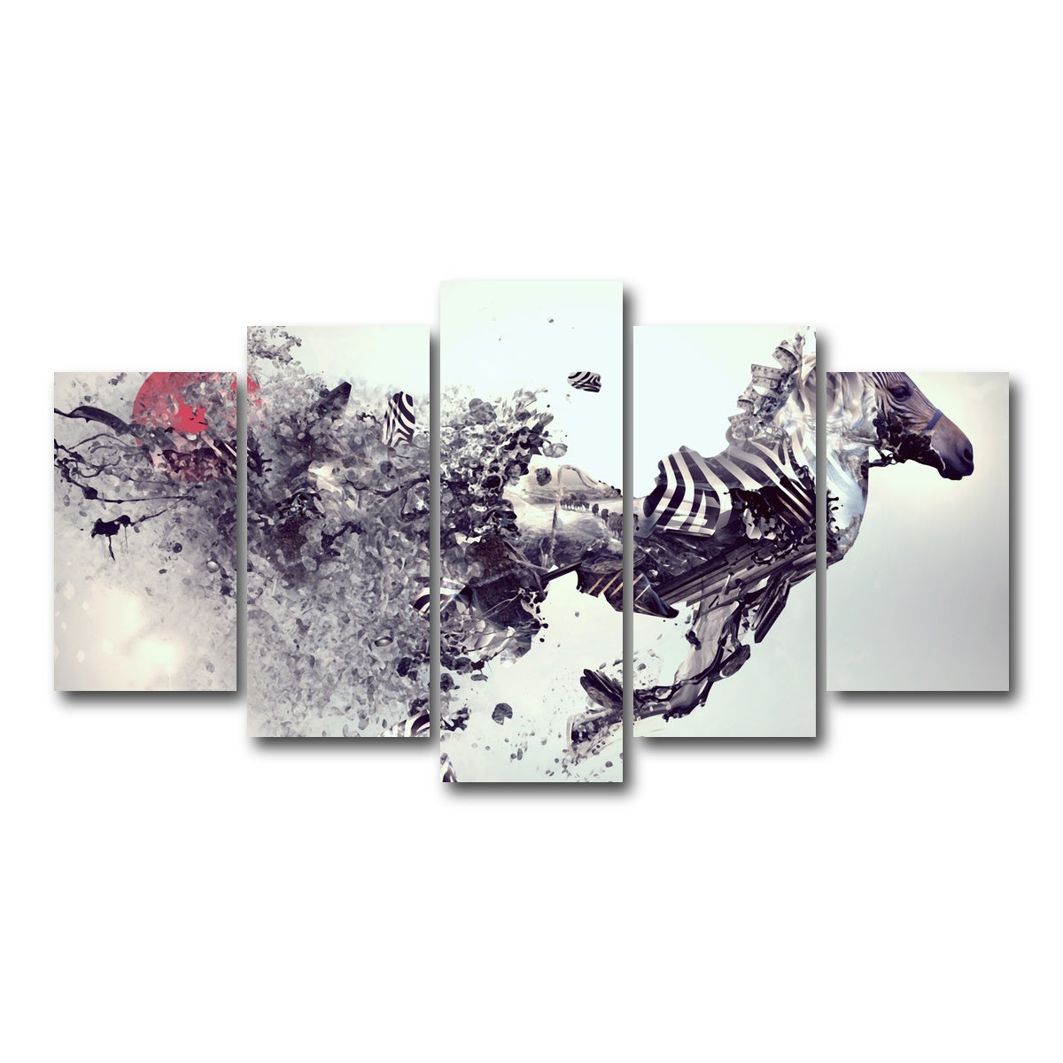 AUTO-MOCKUP WHITE | Zebra Abstract | 5 Piece | Gallery Wrapped | group=5_normal
