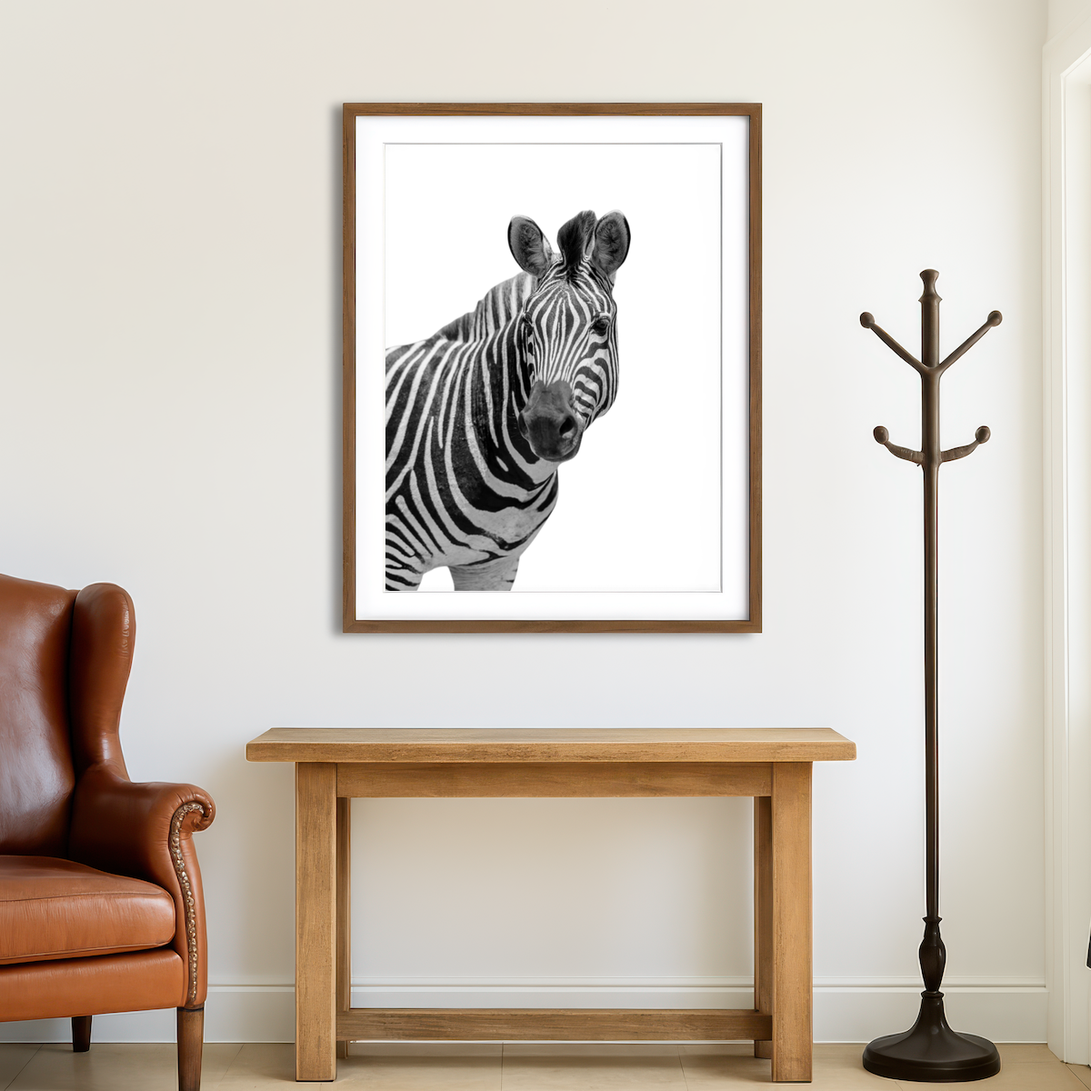 AUTO-MOCKUP ROOM | Zebra Grayscale Wall Art