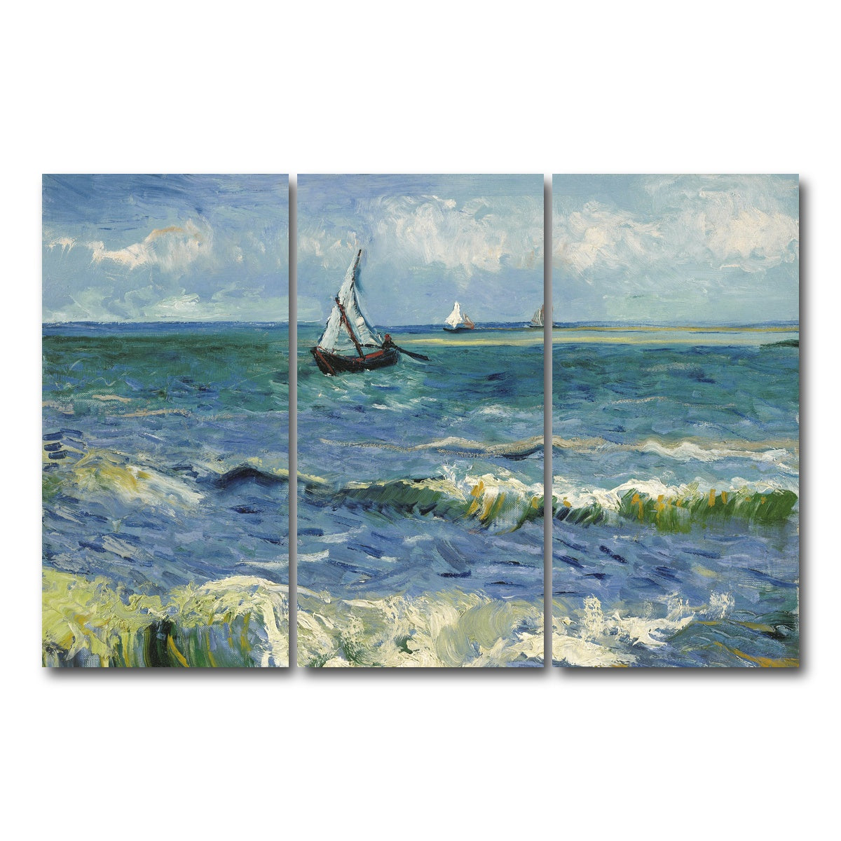 AUTO-MOCKUP WHITE | Zeegezicht bij Les Saintes-Maries-de-la-Mer | 3 Piece | Gallery Wrap Canvas | group=12x24