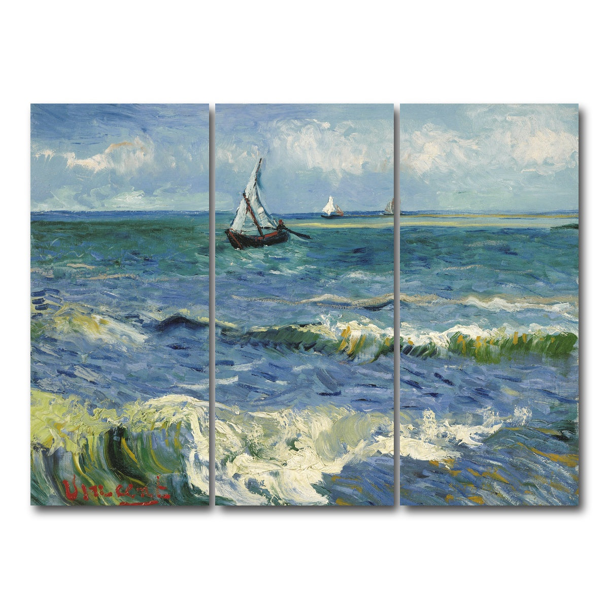 AUTO-MOCKUP WHITE | Zeegezicht bij Les Saintes-Maries-de-la-Mer | 3 Piece | Gallery Wrap Canvas | group=8x18