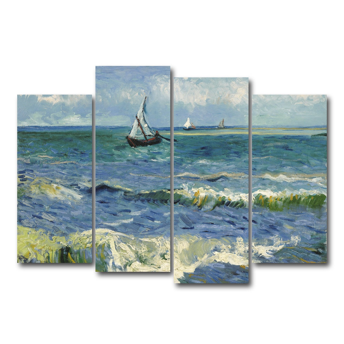 AUTO-MOCKUP WHITE | Zeegezicht bij Les Saintes-Maries-de-la-Mer | 4 Piece | Gallery Wrap Canvas | group=4_normal