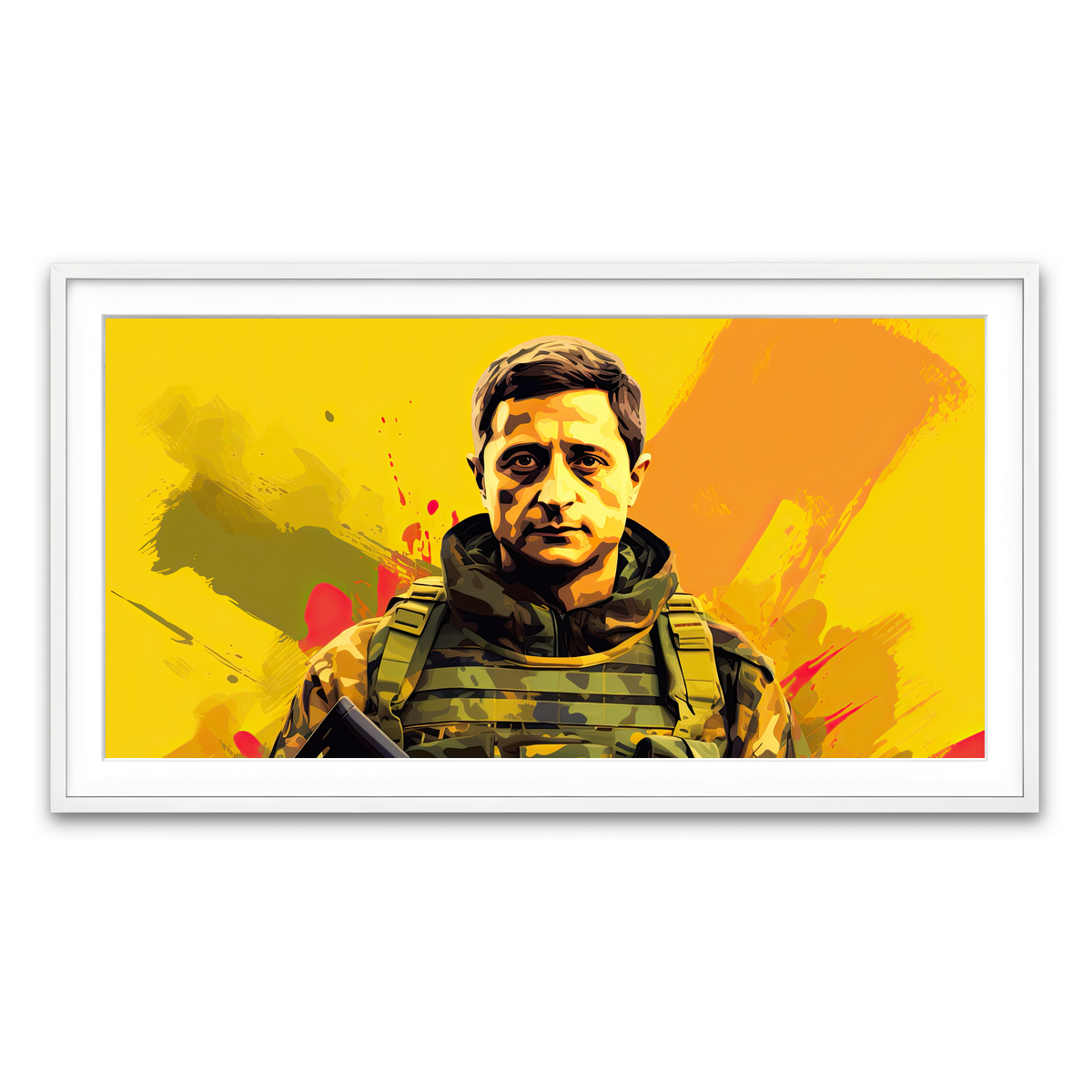 Framed Print 2x1 White