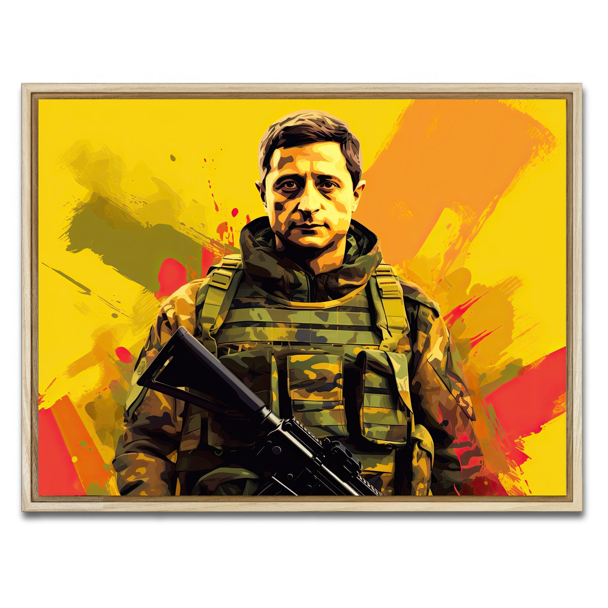 AUTO-MOCKUP WHITE | Zelenskyy | 1 Piece | Natural Framed Canvas | group=4x3