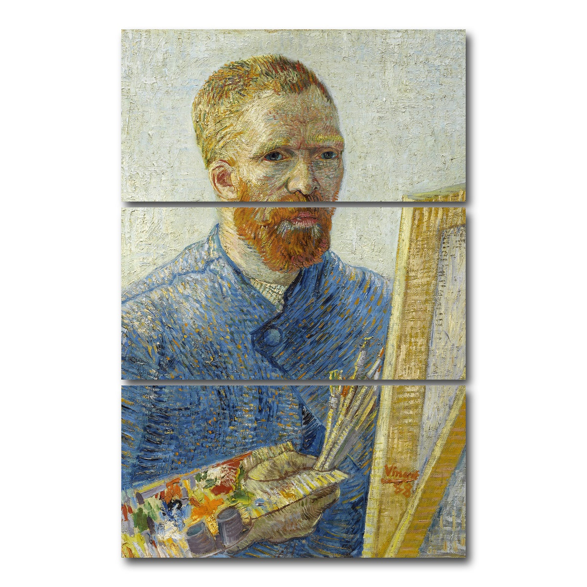 AUTO-MOCKUP WHITE | Zelfportret als schilder | 3 Piece | Gallery Wrap Canvas | group=12x24_stacked