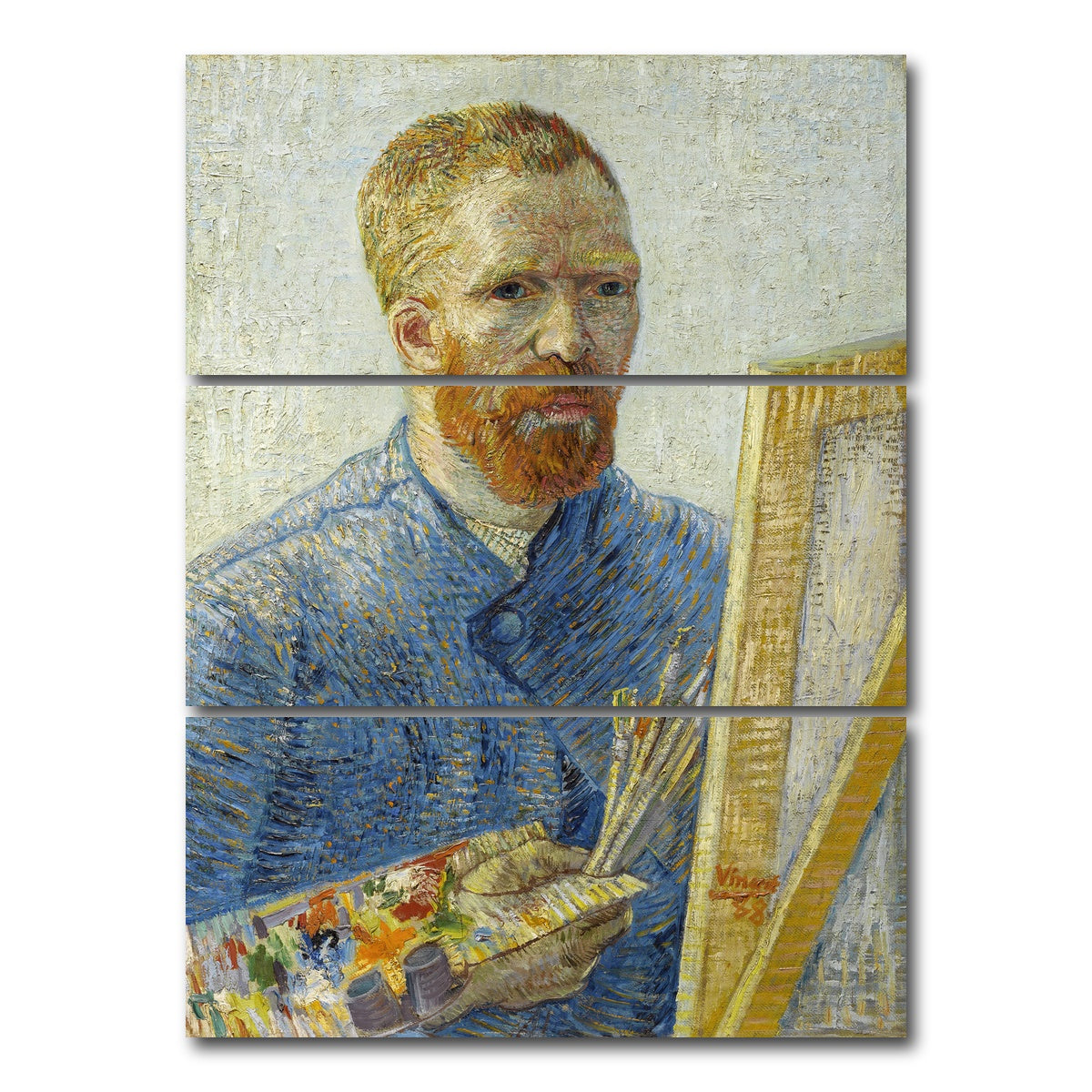 AUTO-MOCKUP WHITE | Zelfportret als schilder | 3 Piece | Gallery Wrap Canvas | group=8x18_stacked